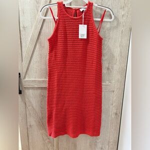 Lucy Paris Red Crochet Knit Dress